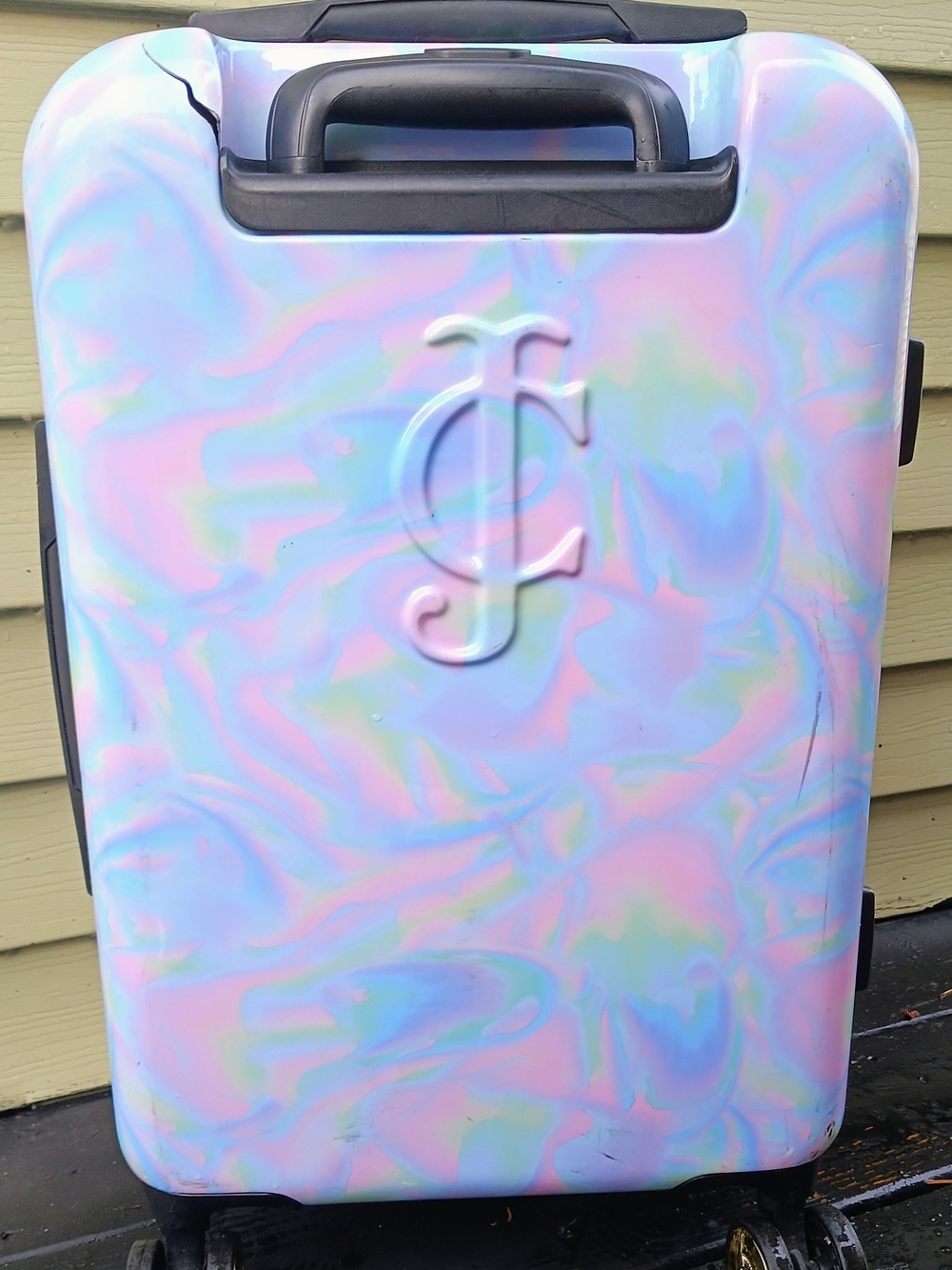 Juicy Couture Iridescent Pastel Carry-On Luggage - Pink/Blue - Picture 4 of 11